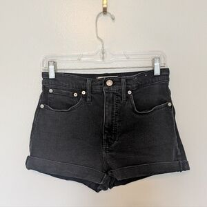 Madewell High-Rise Denim Shorts Lunar Wash Black 26